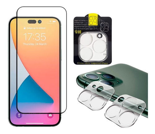 Vidrio Protector Completo+camara Trasera Para iPhone 11 Pro 