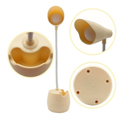 Imagen 3 de 7 de Lámpara Led Portacelular Buró Escritorio Lapicero Recargable Usb Colores Luz Blanca Cuello Flexible Minimalista Qy-a2