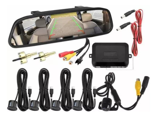  Kit Espejo Retrovisor Camara + Sensores De Estacionamiento