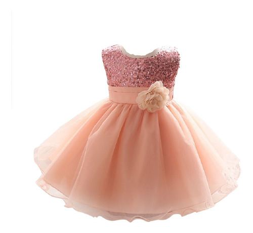 Vestido Fiesta Elegante Bebé Niña Corte Princesa Y Lentejuel