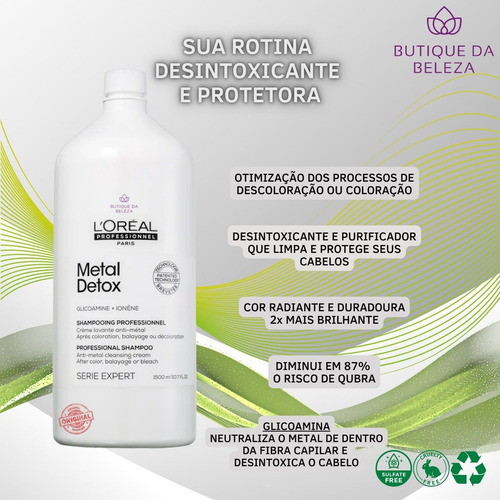 Shampoo Loreal Metal Detox 1500ml -pós Descoloração E Mechas
