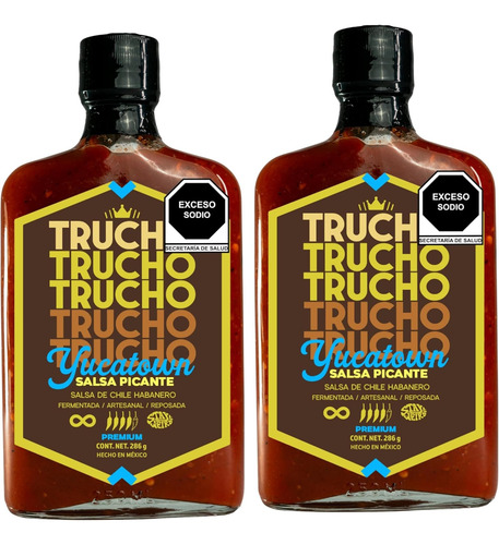 Salsa Picante Trucho 2 Pz Yucatown Habanero 250ml Natural