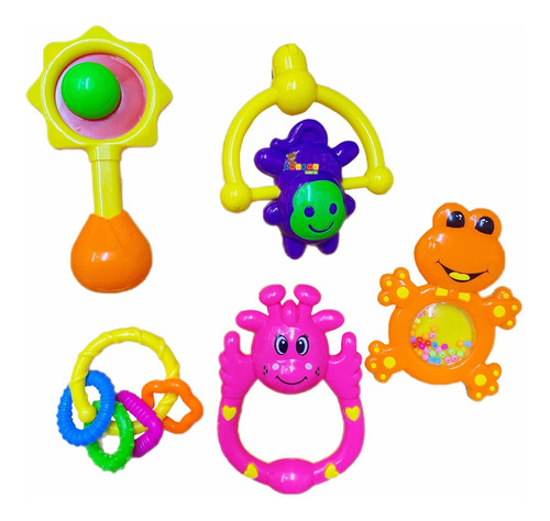 Juego De Sonaja Para Bebé Sonajeros 5pz