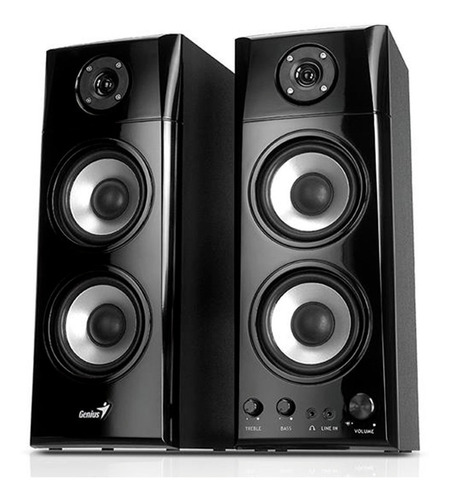 Parlantes Genius Sp Hf1800a 50w Rms 220v 3 Vías En Madera