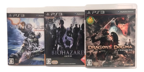 Biohazard 6, Dragons Dogma E Vanquish Combo (inglês) Ps3 Jp (Recondicionado)