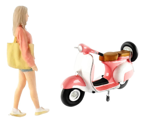 1:64 Figura Chica Motocicleta Gente Pequeña Rosado 1