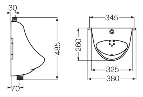 Combo Baño Mingitorio Oval Ferrum+valvula Tauro Temporizada