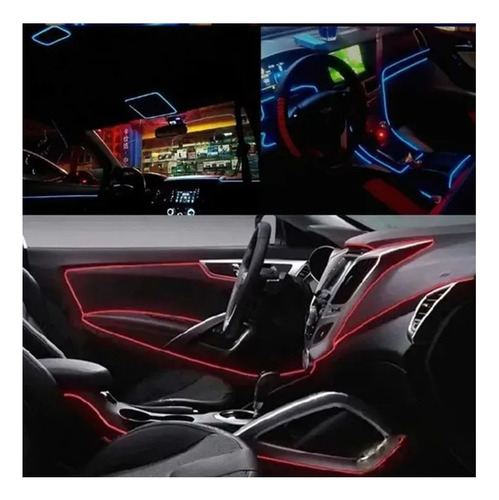 Hilo Tira Luz Neon Led Conector 12v Auto Moto 5m