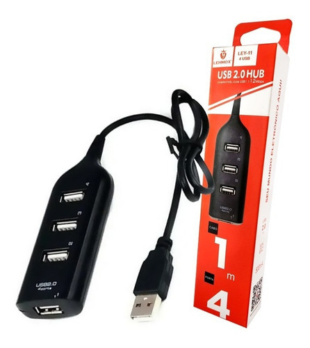 Hub Usb 4 Portas 2.0 Alta Velocidade Plug And Play