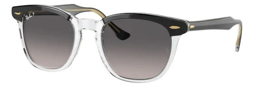 Gafas de sol unisex Ray-ban Rb2298 1294/m3 52 Hawkeye, color negro, marco, color negro/transparente, color de varilla negra, color de lente gris, degradado, diseño cuadrado polarizado