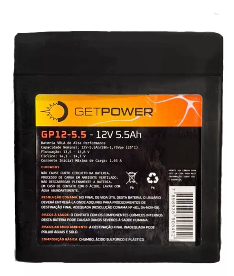 Terceira imagem para pesquisa de bateria getpower gp12 7