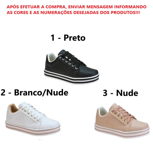 Imagem 2 de 5 de Tenis Casual Feminino Kit 03 Pares Sapatenis | S01.tc.kt3