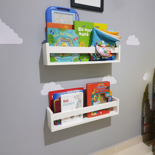 Prateleira Para Livros Infantis- Kit 2pç Montado