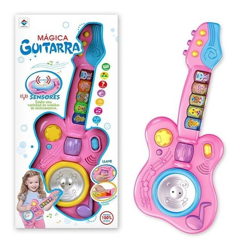 Guitarra Infantil Eléctrica Musical Con Luces Colorida Niños