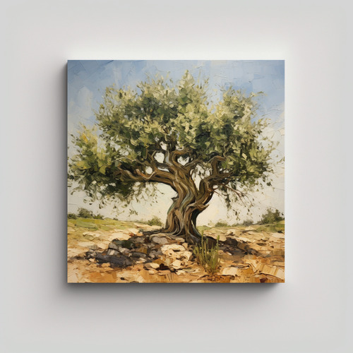 60x60cm Cuadro Vanguardia Ambiente Olivo - Pintura Abstracta