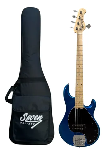 Contrabaixo Seven Sbm 57 - 5 Cordas Bl Azul C/bag | Frete grátis