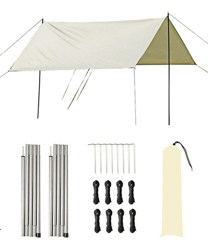 Tenda Gazebo Barraca Camping Portátil Tela Toldo 3m X 5m Cor Bege