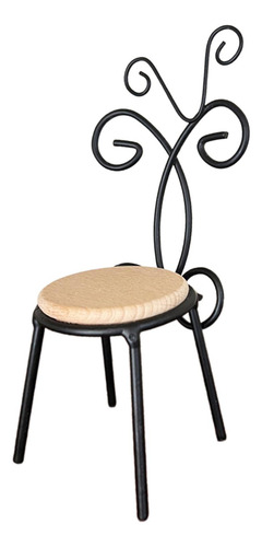 Silla En Miniatura Para Casa De Muñecas, Minimodelo Negro