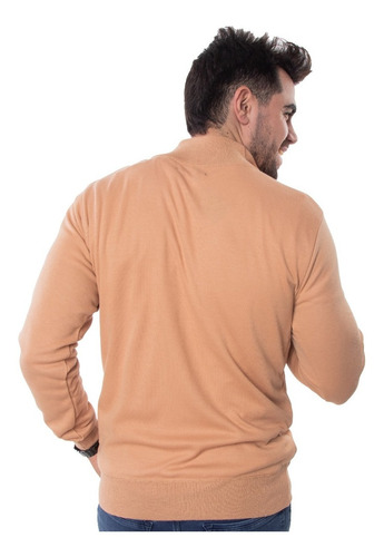 Imagen 4 de 7 de Sweater Hombre Tipo Polera Medio Cierre De Hilo Importado