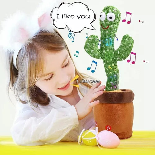 Juguete de cactus bailarín que imita | Muñeca de peluche que habla y canta,  carga USB, para bebés y niños pequeños, repite lo que dices, 120 canciones
