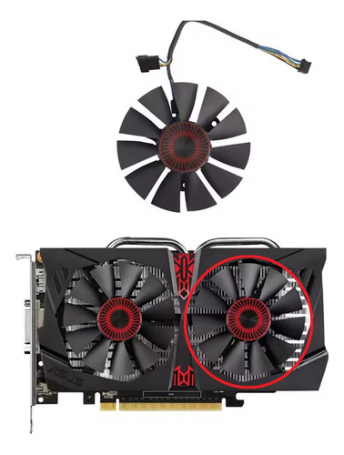 Cooler Para Asus Gtx 750ti / 960 / 1060 75mm 0.25a T128010sh Lado B - Empalmes