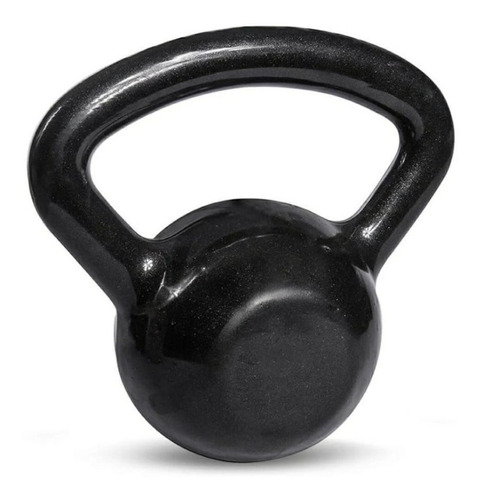 Kettlebell 4 Kg Emborrachado De Academia Para Agachamento Cor Preto