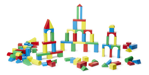 Melissa & Doug Juego De Bloques De Construcción De Madera,.