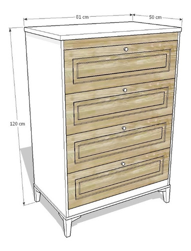 Imagen 2 de 7 de Comoda O Cajonero En Madera Lacada Ref: Kjell