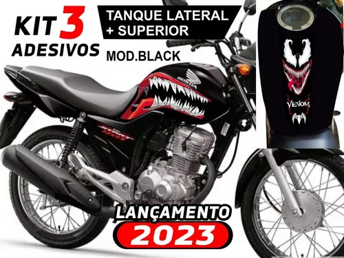 Adesivo Cg Start 160 Tanque Lat +gravata Cinza Moto Vermelha