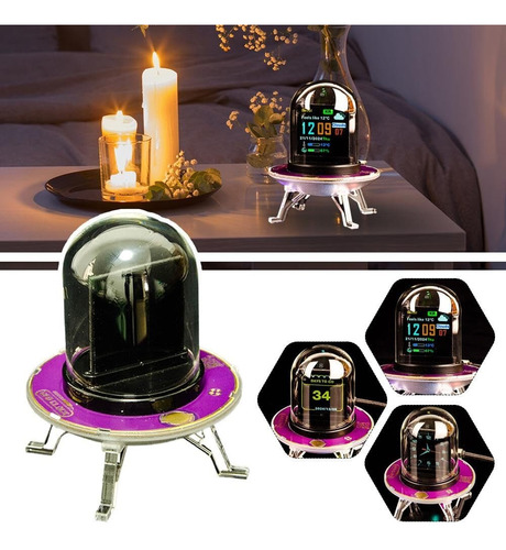 Geekmagic 3d Holograma Cube Display Digital Estación Reloj