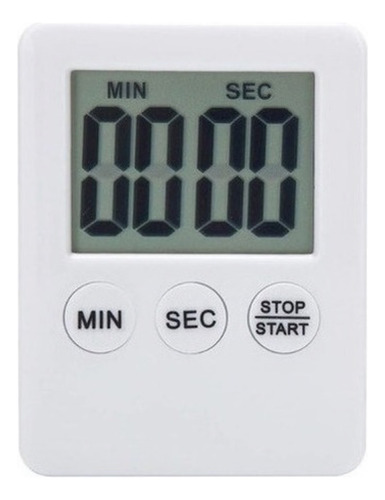 Timer Para Cocina Laboratorio Taller Pantalla Lcd Facil Lect Blanco
