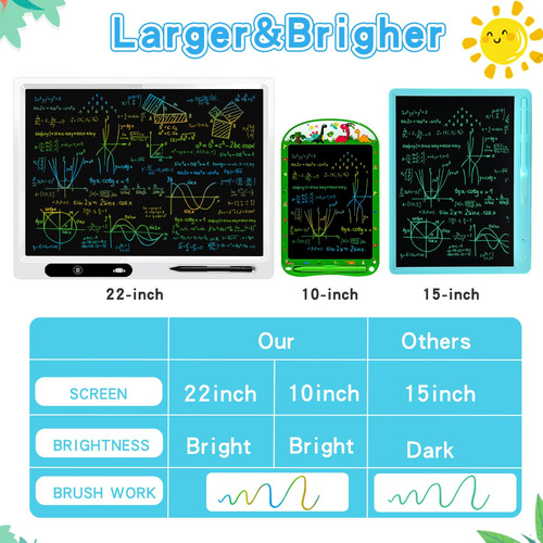 Tableta De Escritura Lcd Para Niños, Paquete De 2 22
