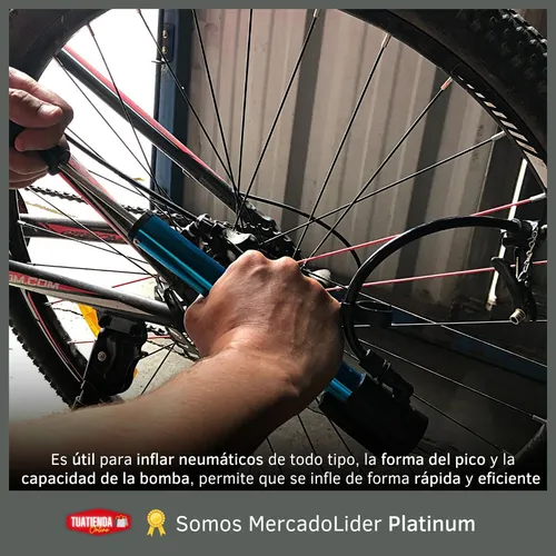 Inflador De Mano O Pie Aluminio Pico Bicicleta Moto Full