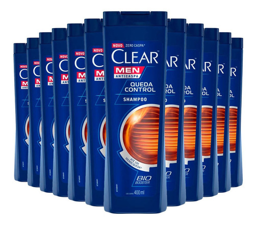 Kit Kit Shampoo Clear Men Anticaspa Queda Control 400ml 12 U