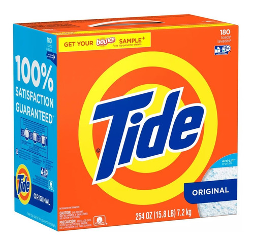 Detergente Polvo Para Ropa Tide He Ultra 7.2kilos 180 Cargas