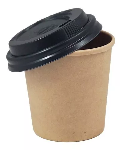 Vaso Para Café Encerado 12 Onzas Con Tapa Bio 250 Pzas