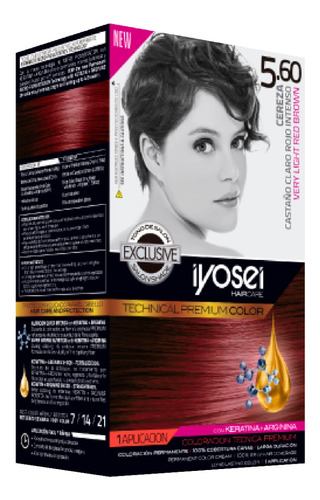 Kit Coloración Iyosei 5.60 Castaño Claro Rojo Intenso 