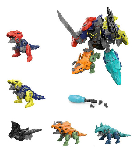 Set De Juguetes De Dinosaurios Removibles 5 En Uno Q Diy Par