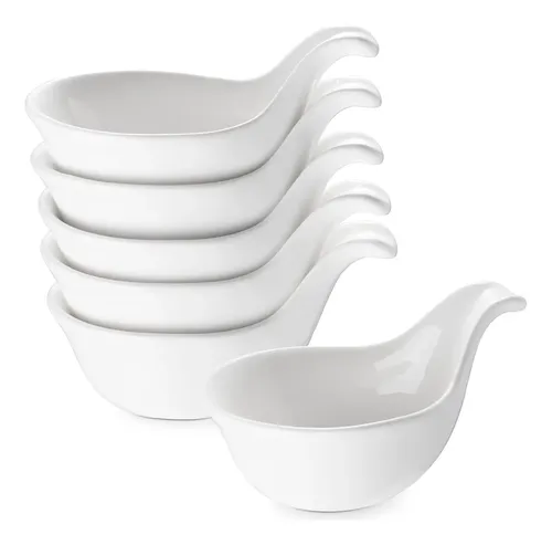 Juego De 6 Cuencos De Porcelana Para Salsas - 10x2 Cm, Ideales Para Sushi, Aperitivos, Frutos Secos...