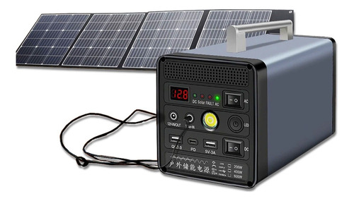 Kit Generador Energia 400w + Panel Solar 60w Portatil Carga