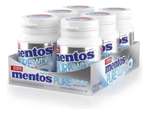 comprar Chiclete Mentos Pure Fresh White Display C\u002F 6 Garrafas