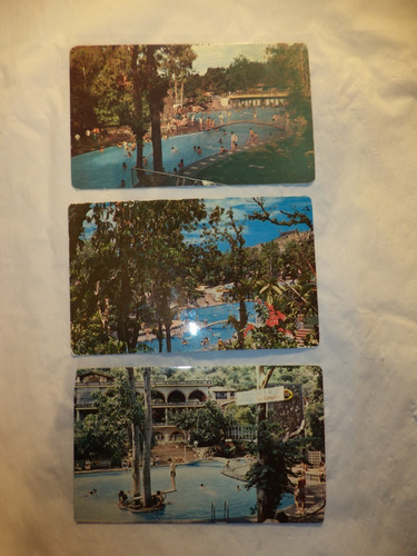 3 Postales (c. 1970) Balneario Los Camacho, Guadalajara