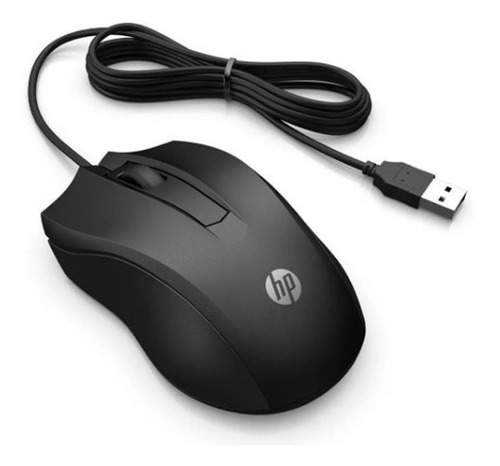 Mouse Hp Alámbrico Óptico 100 Negro