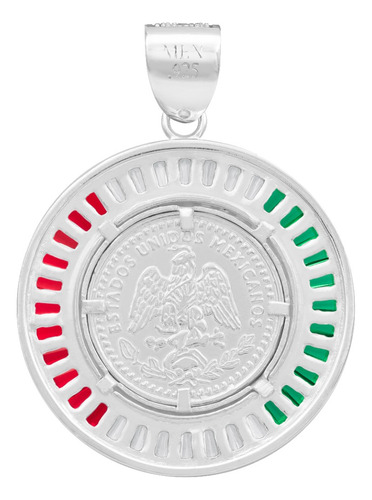 Dije Medalla Angel Centenario Bisel Zirconias Plata 925 Tricolor