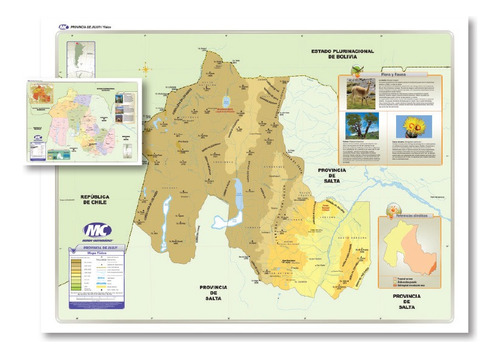 Mapa Provincia De Jujuy 70x90cm (político/físico) Doble Faz