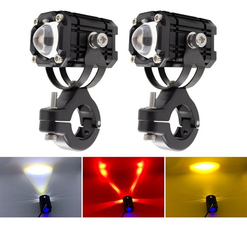 Par Faros De Lupa 40w Luz Spot Doble Color Para Auto Mot [u]