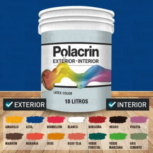 Pintura Premium Polacrin 10 Lts Bermellon Rendimiento Alto