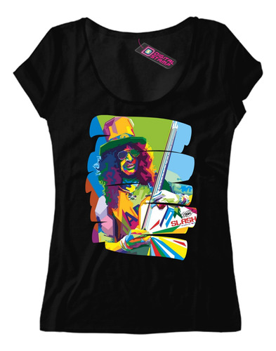 Remera Mujer Slash Guns And Roses Pop Art 9 Dtg Premium