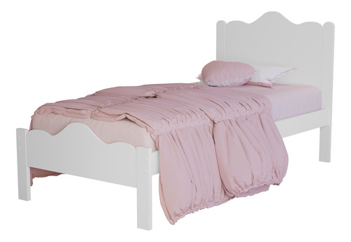 Cama Nina Solteiro Coroa  Princesa Branco 100% Mdf