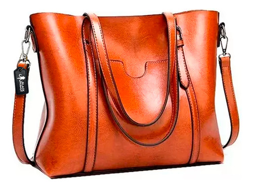 Bolsa De Mano Hombro Mujer Piel Bolso Interior Resistente Color Café